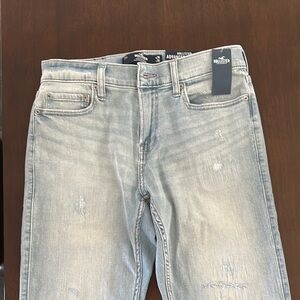 Hollister Blue Slim Jeans with Distressed Look